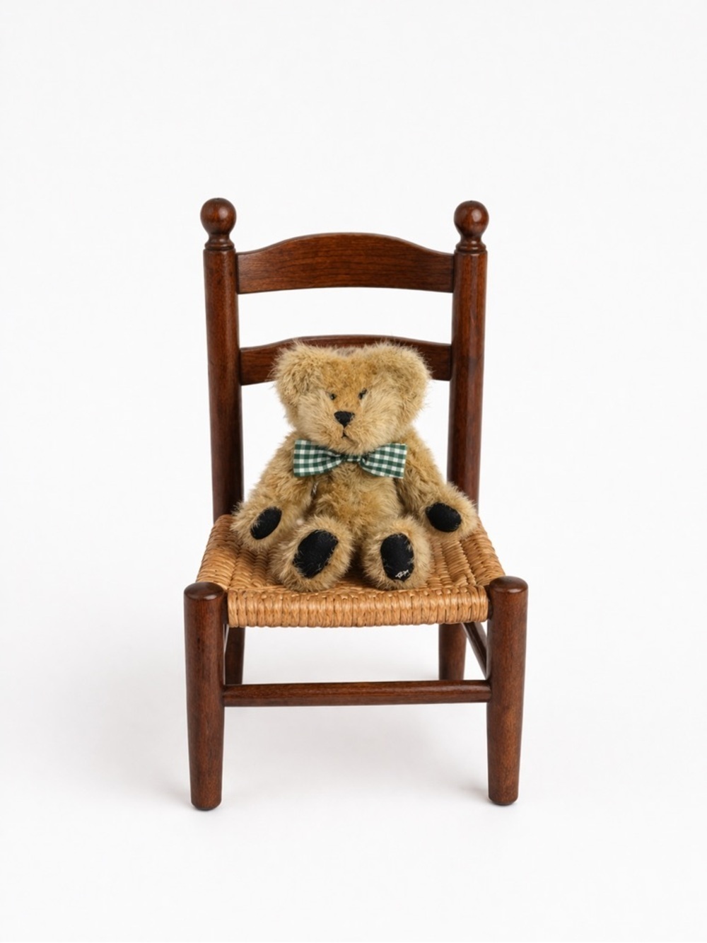 Ganz Cottage Collectibles “Dennis” Brown Teddy Bear w/ Bow Plush Vintage Style